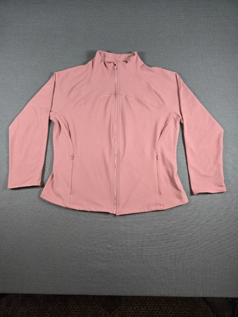Jockey Full Zip Mock Neck Track Jacket Mauve Pink Size L
